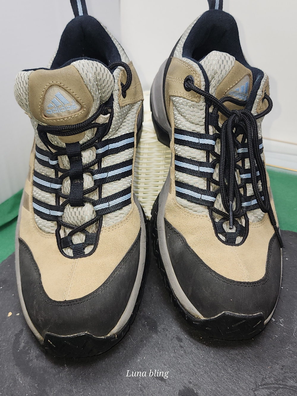 Adidas Men's Tan and Black Trail Sneakers